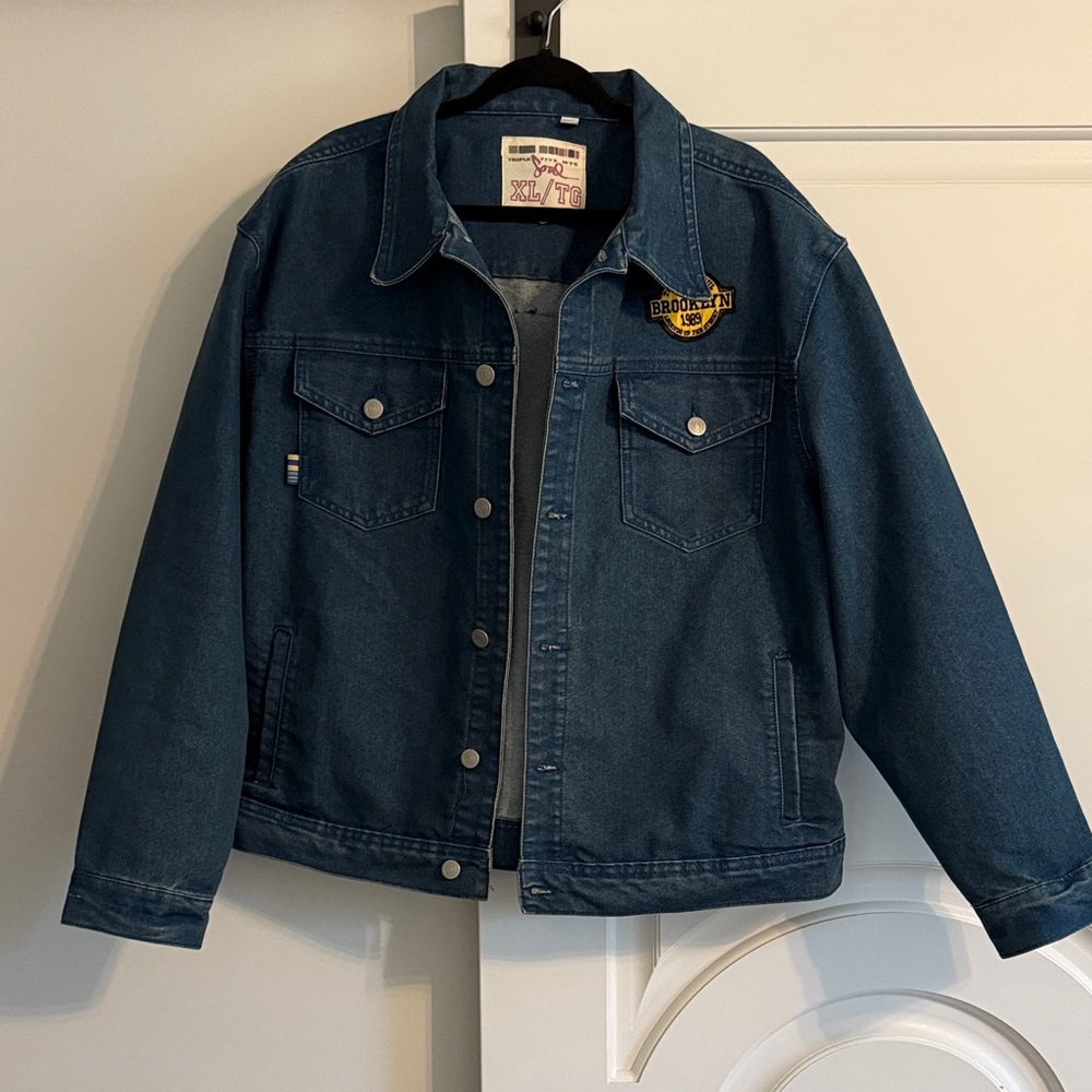 Triple Five Soul Dark Blue Denim Jacket with Patch